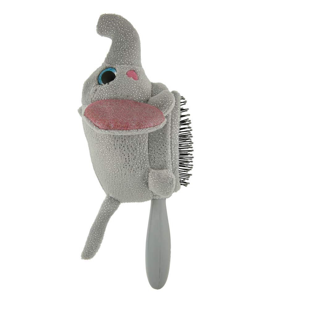 Wet Brush Hair Brush Kids Detangler (Elephant) Detachable Plush Toy, Multi