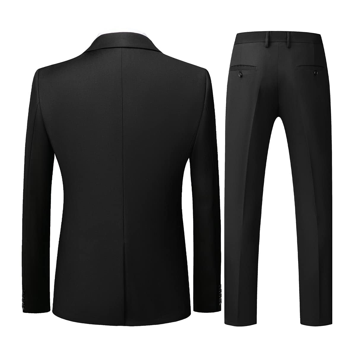 KUDORO Costume Homme 3 Pièces pour Mariage Business Slim Fit Smoking à Deux Boutons Blazer Veste et Pantalon Gilet avec Cravate