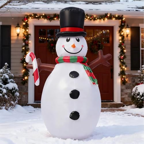 5FT Christmas Inflatables Outdoor Decoration, Snowman Inflatable Christmas Decorations Yard Decor...