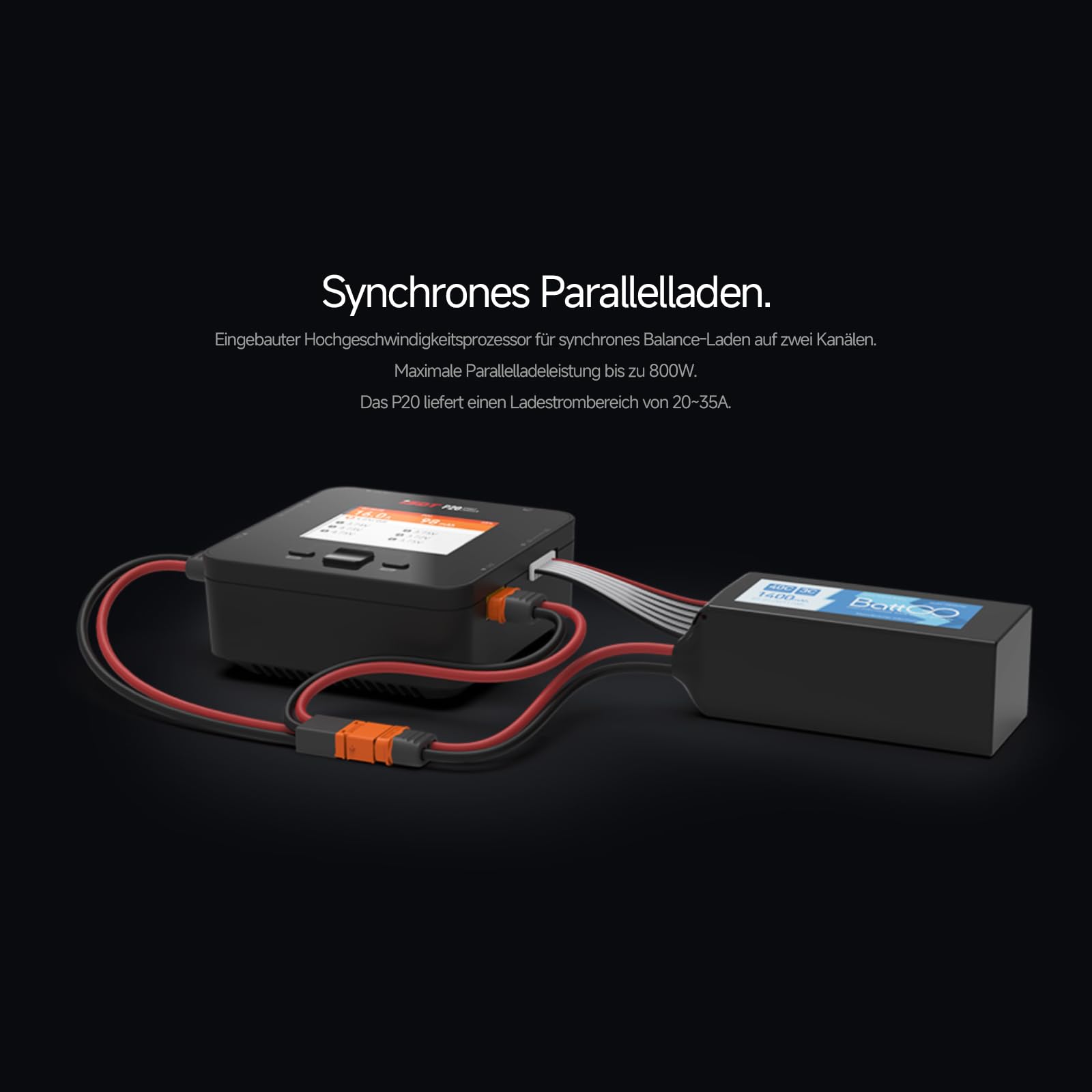 ISDT Caricatore rapido P20 Lipo DC 500WX2 20A Dual Smart Caricatore per Life, LiIon, LiPo (1-8S)/LiHv(1-70S)/Pb(1-12S); NiMH/Cd(1-16S)