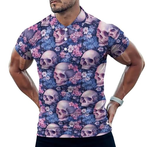 Polo de golf anti-transpiration homme confortable à motif crâne