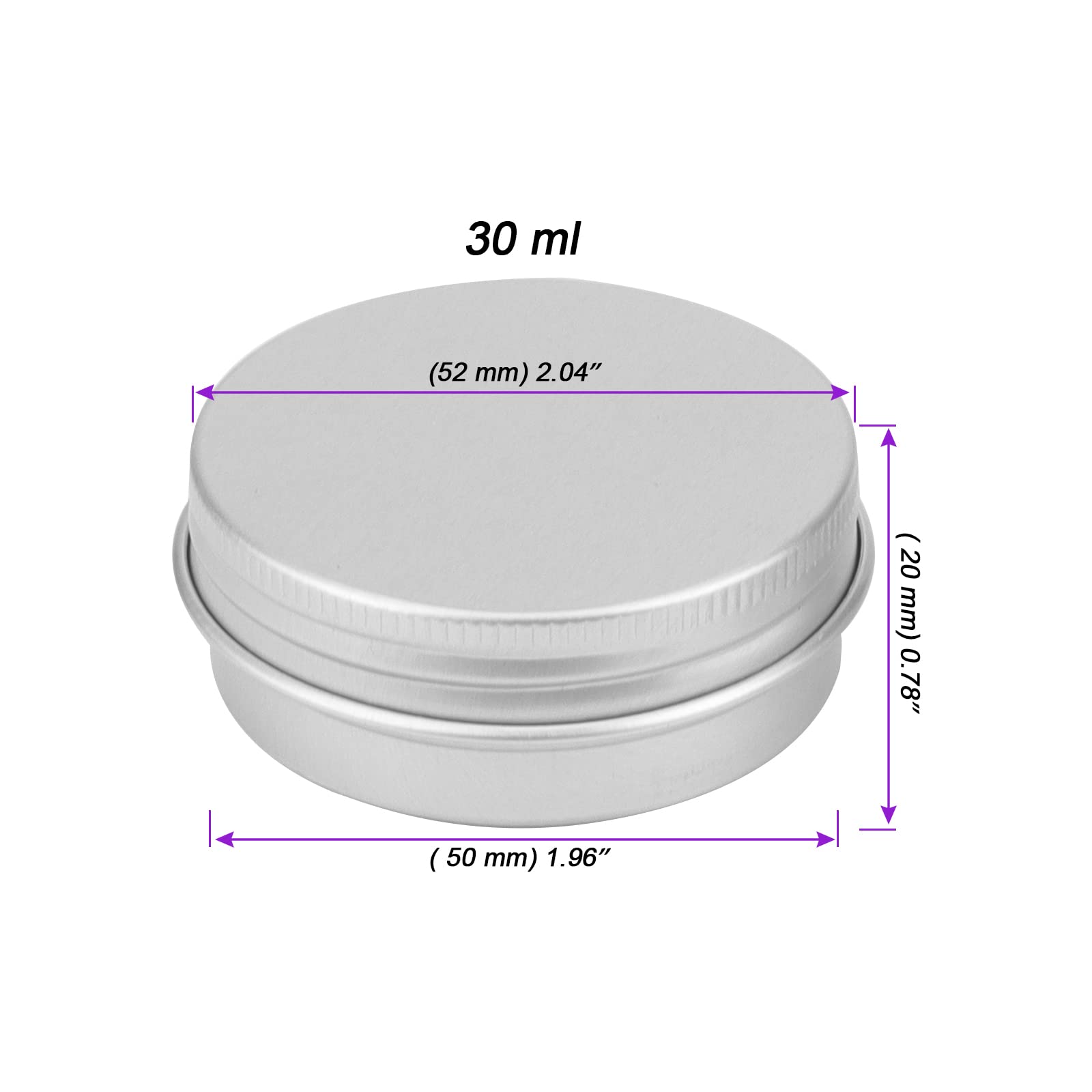 96 Barattoli In Alluminio Con Coperchio A Vite 60ml – Contenitori Alimentari Fai Da Te Per Candele, Balsami E Spezie