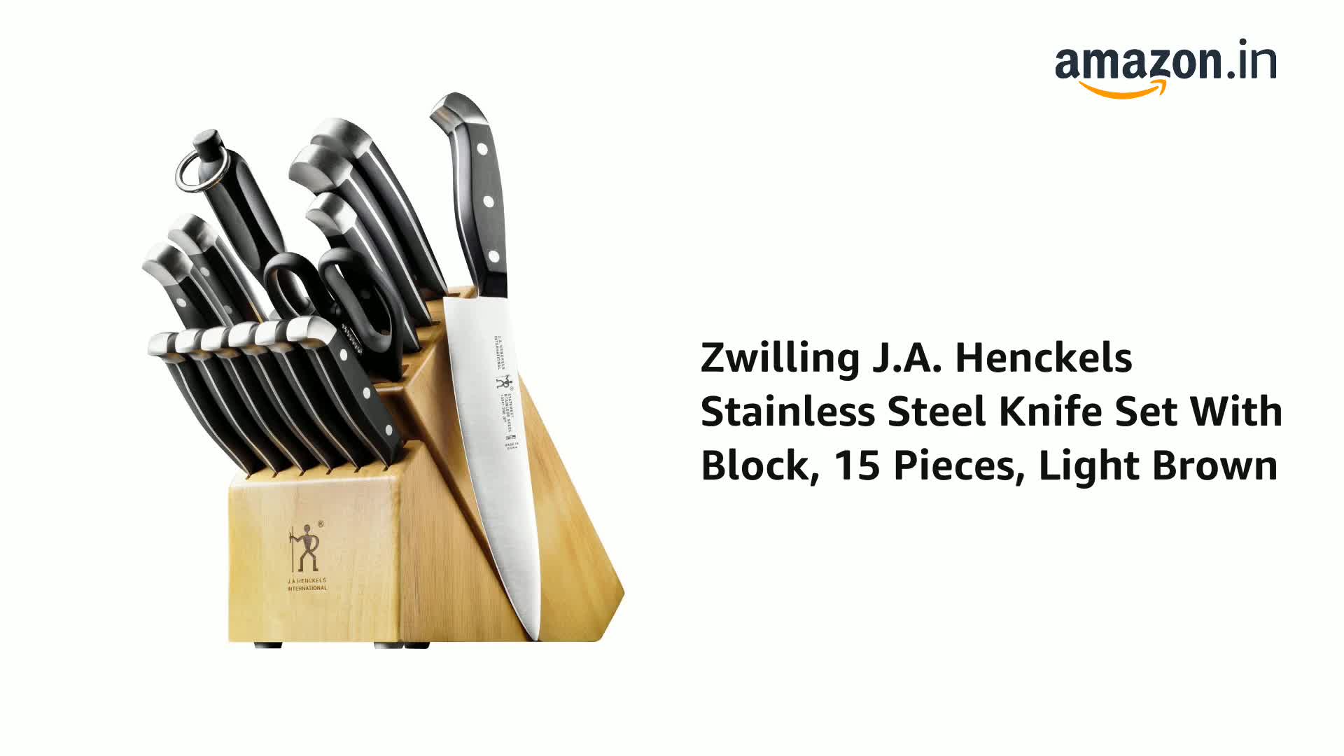 Buy Zwilling J.A. Henckels Stainless Steel Knife Set With Block 