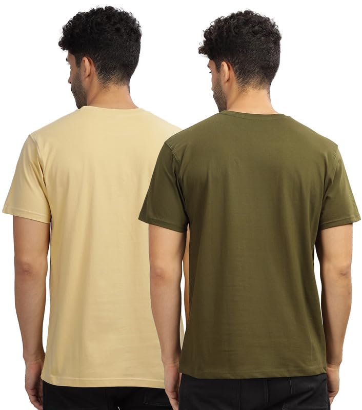 Image of XENOVAURBAN Unisex Regular Cotton Combo of 2 Solid Color Tshirt