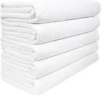 Kit 05 Toalhas de Banho Para Hotel 70x140cm Alta Durabilidade Costura Reforçada