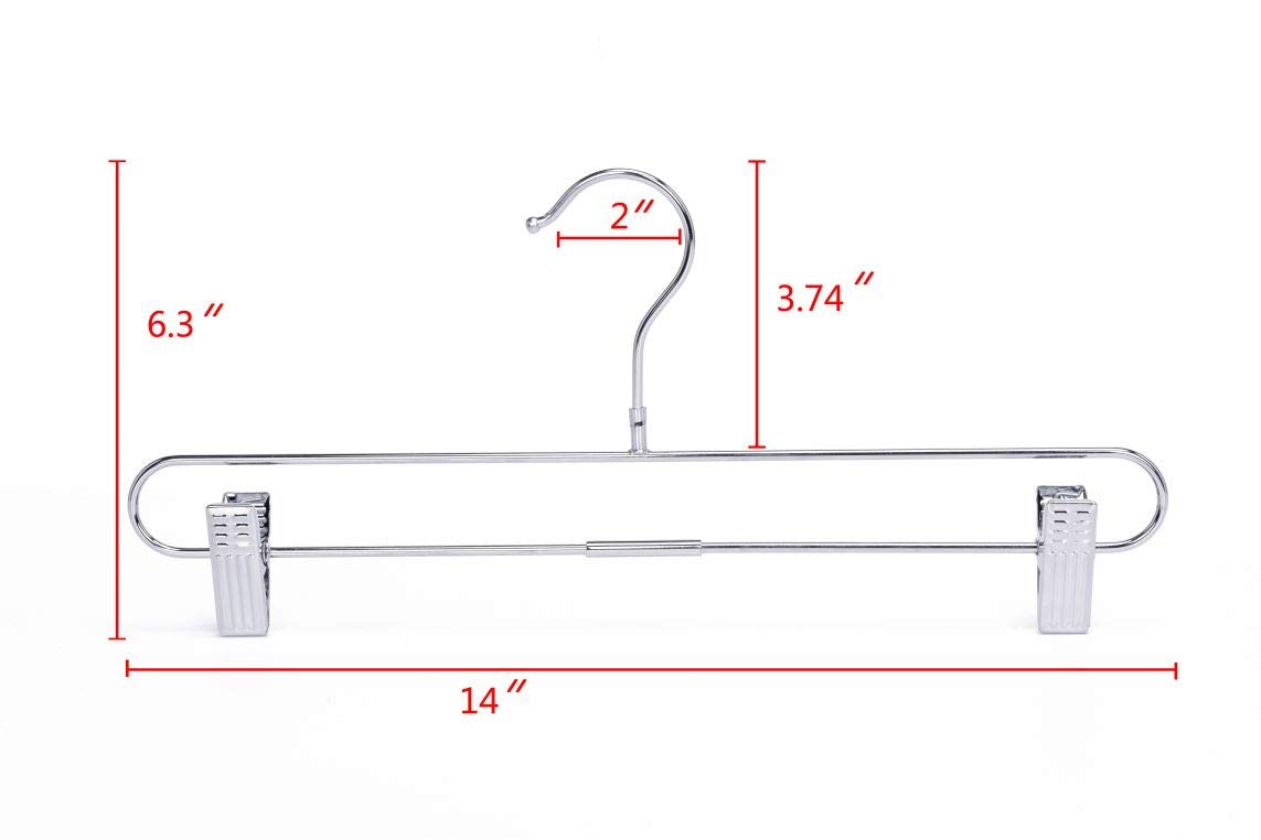 Quality Hangers Gancho de la Falda de la Calidad Pantalones Pantalones Perchas Metal Resistente Giratorio Cromo