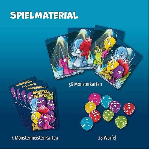 KOSMOS 680688 Monster 12, lustiges Würfelspiel, für 2-5 Personen ab 7 Jahren, in praktischer Open & Play Magnet-Box, Reise-Spiel, kleines Geschenk für Kinder und Erwachsene, Partyspiel