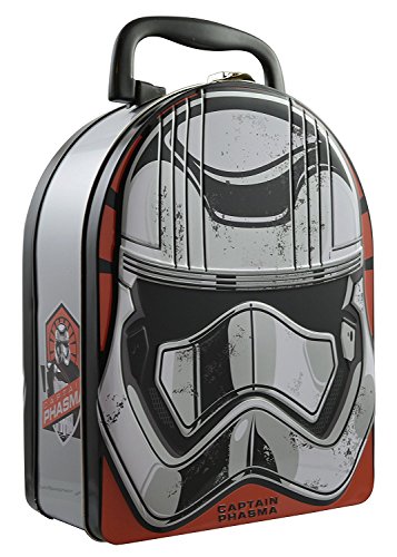 Star Wars 7 Themed Collectible Lunch & Storage Tin - Embossed tin box perfect for storing sandwiches, collectible cards (Captain Phasma)