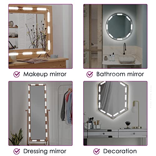 Led Spiegelleuchte, Dimmbar spiegel beleuchtung mit 60 Leds, 10FT Länge Make Up Licht, 6000K Kaltweiß LED Schminkspiegel… – Bild 8