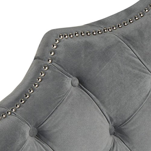 Safavieh Mercer Collection Arebelle Pewter Velvet Headboard, King, Grey #TOP2