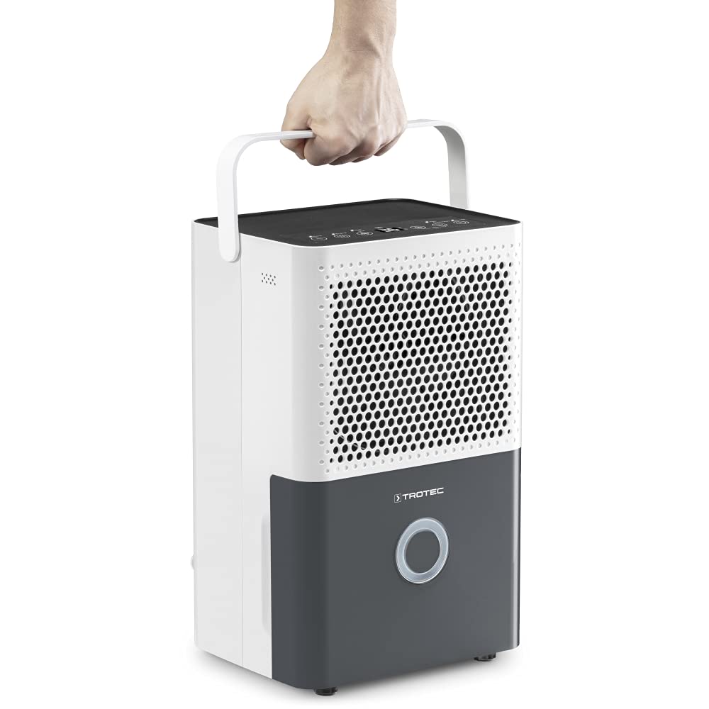 TROTEC Osuszacz powietrza elektryczny TTK 33 E – wydajność 14 L/dzień – powierzchnia 15 m² / 37 m³ – urządzenie osuszające z funkcją automatycznego wyłączania