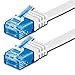 Produktbild 20m - CAT6a Flach Netzwerk Patch-Kabel (Weiss - 1 Stück (Cat 6a)) 10000 Mbit/s Gigabit LAN-Flachkabel CAT.6a Slim Micro Verlegekabel