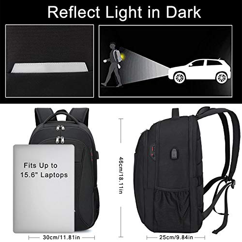 Xqxa Backpack For Men,Travel Laptop Backpack With Usb Charging/Headphone Port,Durable Water Resistant College School Backpack Laptop Bag For Women Fits 15.6 Inch Computer And Notebook,Black #TOP3