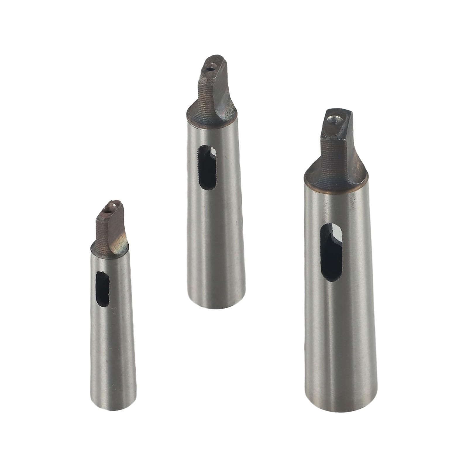 Lecreatekit Lot de 3 adaptateurs de cône morse (MT1-MT2, MT2-MT3, MT3-MT4) pour mandrin de perceuse et outils à tige conique — Acier 45#, dureté HRC58, rectifié