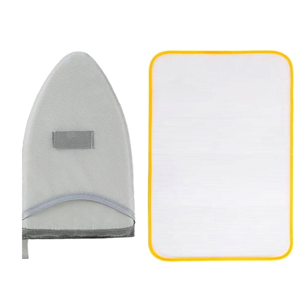 2Pcs Heat Resistant Ironing Board Kit, Waterproof Anti Steam Glove Mitt Ironing Mat and Cloth of Avoid Damage,Home Ironing Machine Accessories for Clothes
