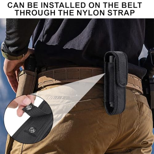 JEYORZY Nylon Taschenlampe Holster, geeignet für Outdoor Aktivitäten wie Jagd, Camping und Wandern - Passend für 140mm Taschenlampen