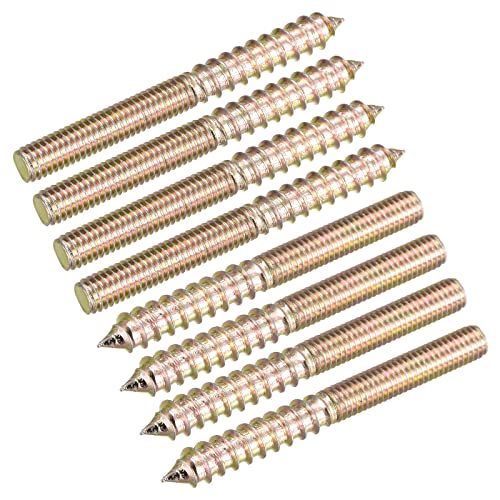 Image of uxcell M6x60mm Hanger Bolts, 8pcs Double Ended Thread Dowel Screws for Wood Furniture