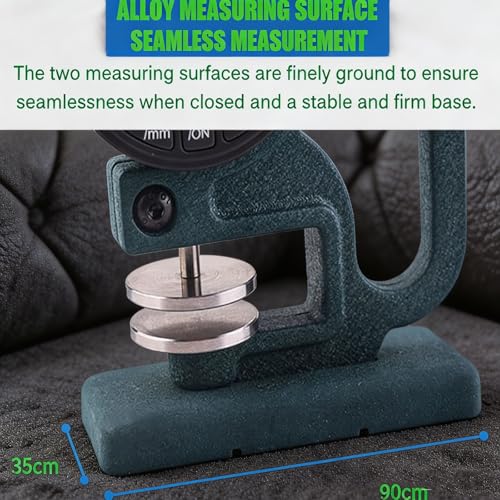 Calibrador digital de espesores para esponjas 0-12,7 mm, con disco de medición ampliado para evitar compresión, diámetro de sonda 30 mm, para colchones de espuma y cuero miniatura 6