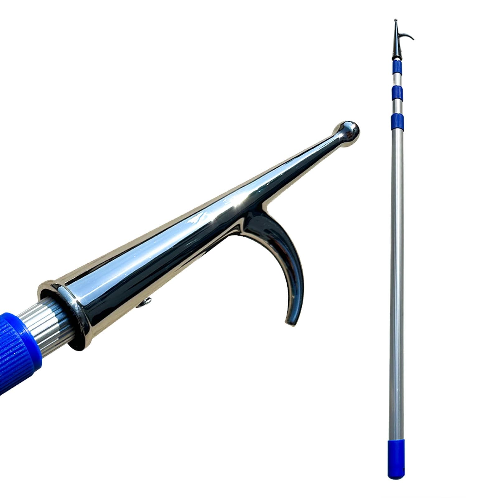 MLYAYE 10 Ft 13 16' 20 23 26 Foot Telescopic Aluminum Pole Boat Hook for Reaching High Areas, Rust-Resistant Lightweight Decoy Retriever Rod for Mooring/Docking/Hanging(4M/13.1FT)