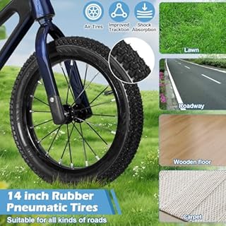 CHOLY 14 Inch Balance Bike for 3,4,5,6 Year Old Boys Girls, No Pedal Kids Bike with Adjustable Seat, Air Tires and Magnesium Alloy Framne, Lightweight Children's Traing Bicycle (Blue)