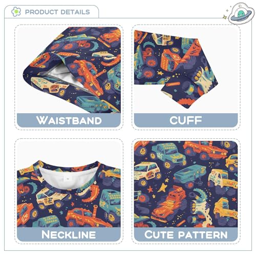 JUNZAN Monster Colorful Trucks Kids Girls Pullover Hoodie Long Sleeve Boys Sweat Shirt Camping 4T3