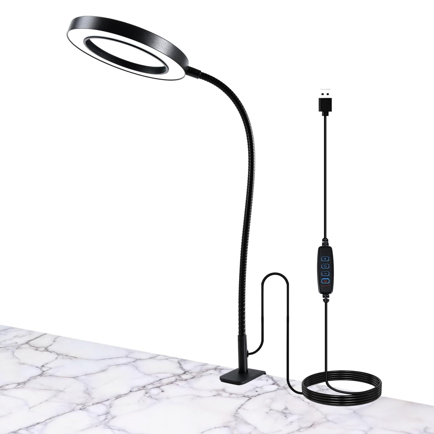 CeSunlight LED Magnifier with Light, 5X Magnifying Desk Lamp with Clamp