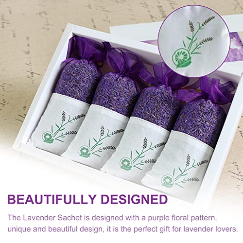 QEEQPF 30 Lavender Bags with 30 Thread Ribbons, Purple Organza Bags, Scented Organiser for Small Items Medium Spice Storage - Image 4