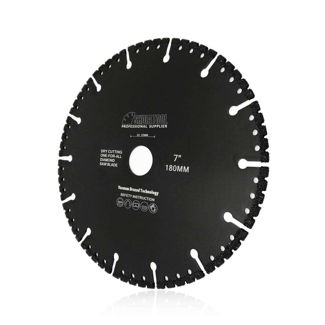 Disco de corte de diamante SHDIATOOL para disco de corte al vacío con soldadura para todos los propósitos hoja de demolición para piedra hierro y acero metal (negro)