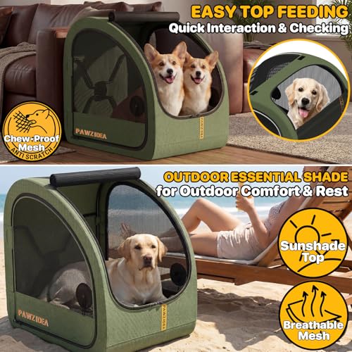 PAWZIDEA Portable Dog Crate for Car