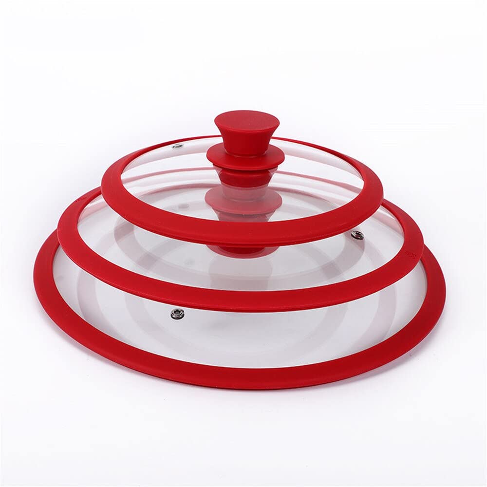 Coperchio per Padella, Coperchio per Padella 32 cm Coperchio per Padella in Vetro siliconico Coperchi per padelle Coperchio per Padella Coperchi in Silicone Coperchio Non bollente (Nero 24 cm)