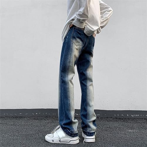 Blue Jeans Mens Pants Casual Loose Fit Jeans for Men Relaxed Fit Lounge Pants Straight Leg Regular Fit3
