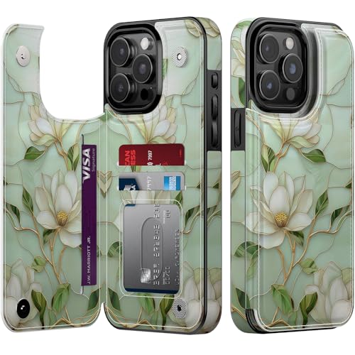 Étui portefeuille iPhone 13 Pro anti-RFID avec porte-cartes et protection antichoc