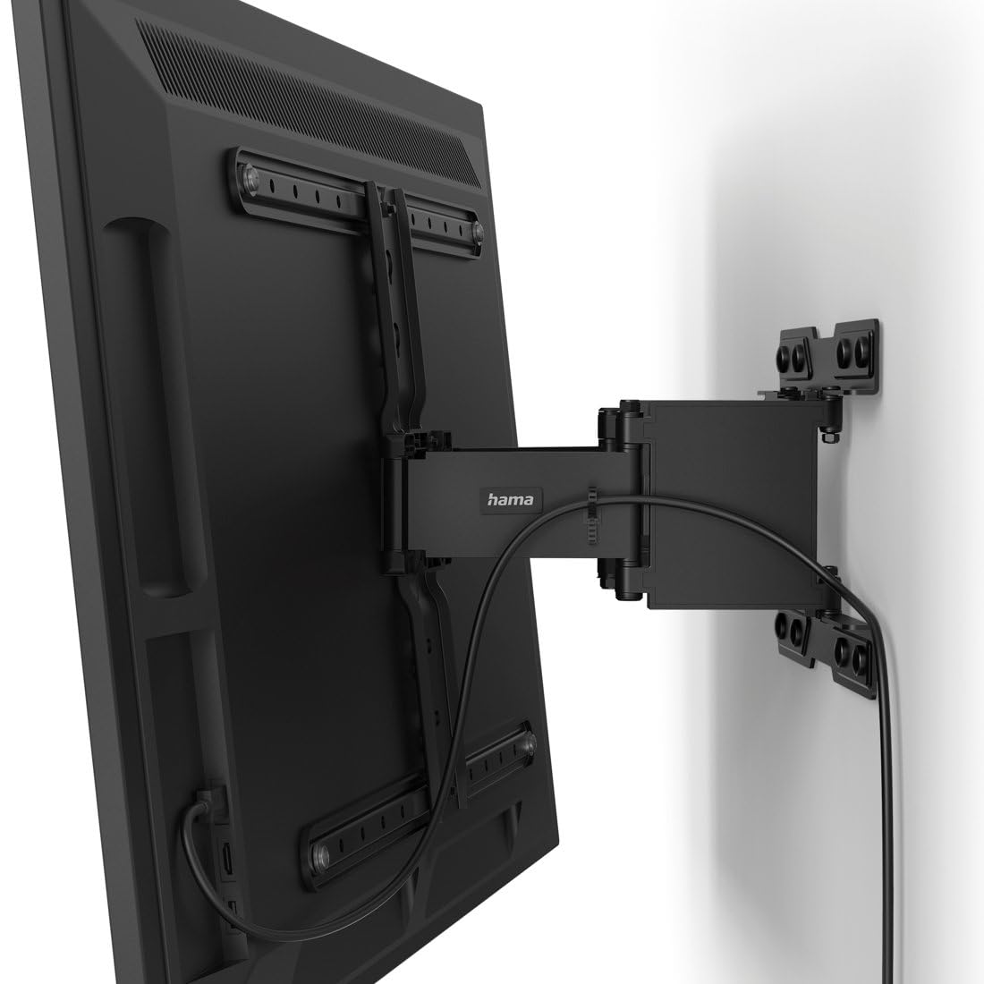 Hama Soporte de Pared para TV orientable, inclinable, Delgado (TV 37-90 Pulgadas, VESA 200 x 200 hasta VESA 600 x 400, hasta 50 kg, Soporte Extensible, Baja Distancia a la Pared, con Tacos Fischer),