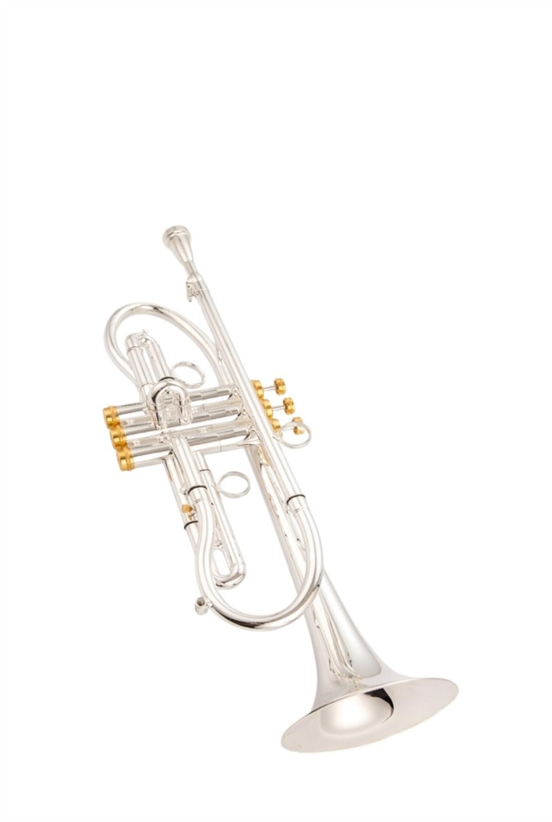 Trąbki Profesjonalna trąbka TR800 ze szczotkowanej złotej miedzi posrebrzana o wysokiej jakości wykonania w instrumencie trąbkowym B (Color : Silver)