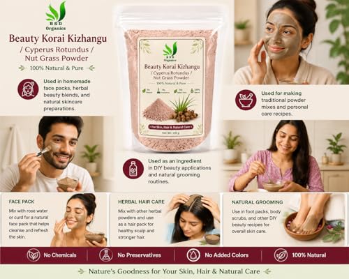 Image of BSD Organics Beauty Korai Kizhangu /Cyperus Rotundus /Nut Grass Powder - 100 Gram / 3.5 Ounce