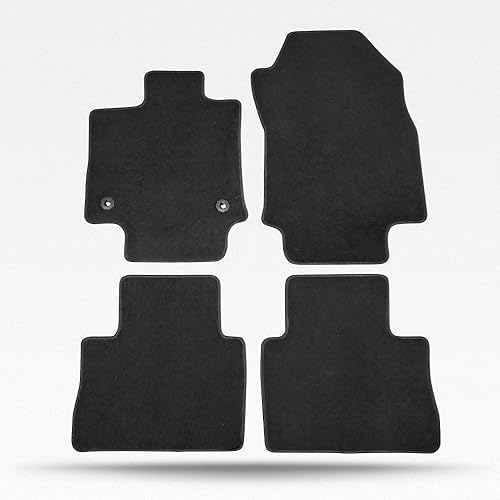 Miniatura 1 de MODILOVER Tapete para piso de automóvil, compatible con Toyota RAV4 2019-2024, juego de alfombras de nailon negro, 4 unidades