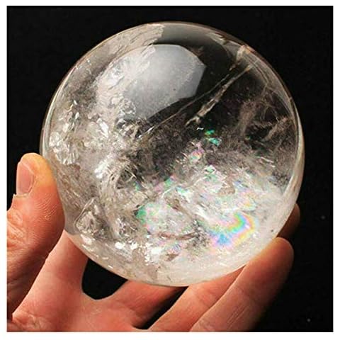 Acxico 1Pcs Natural Rainbow Transparent Quartz Crystal Ball Healing Stone 40 mm Cover