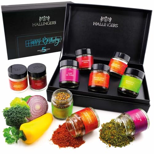 Hallingers Happy Birthday - Gewürz Geschenkset handgemacht, 5 Gewürze aus aller Welt (Set) -...