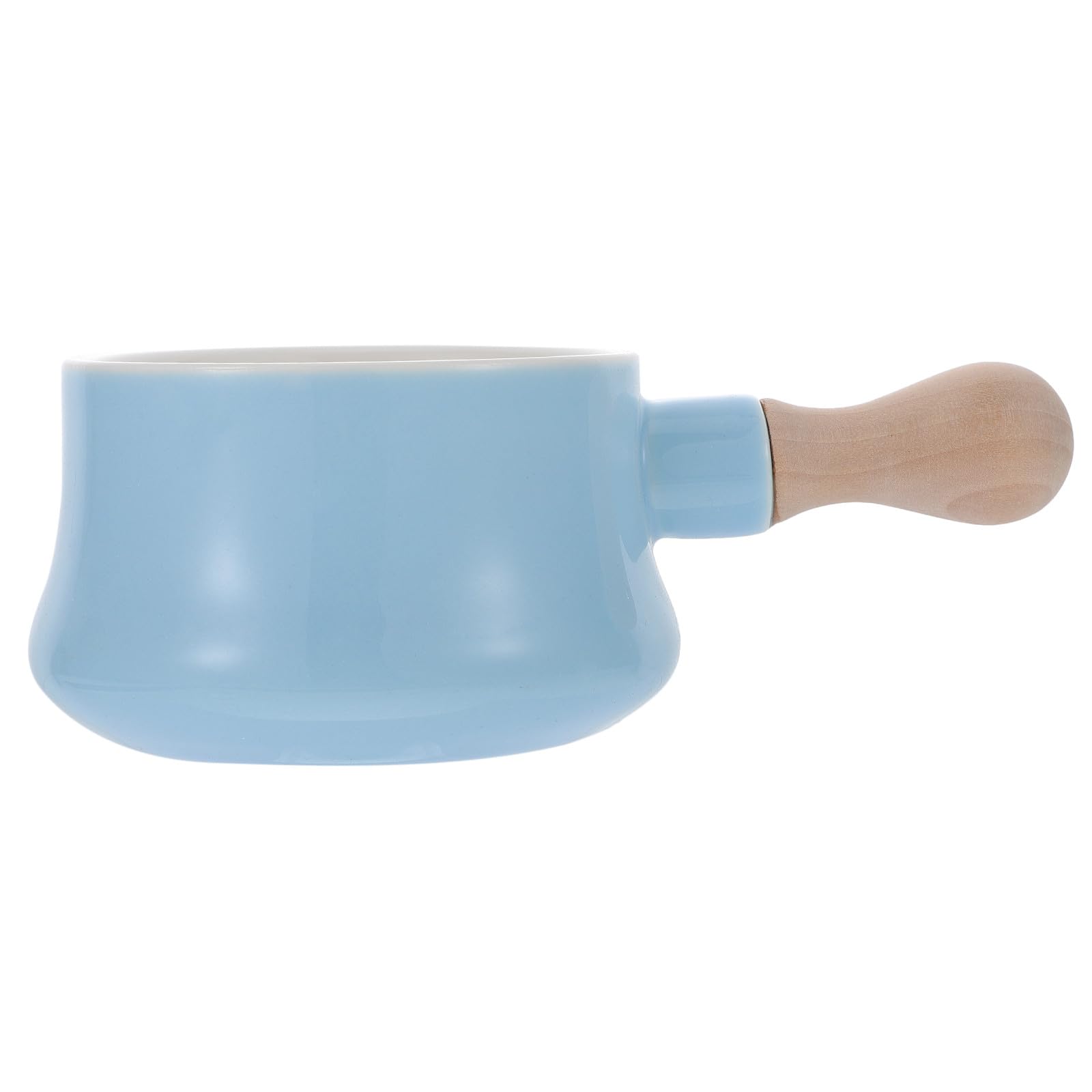 SHINEOFI Ciotola per Colazione con Manico in Legno per Zuppe Latte e Porridge 380ml