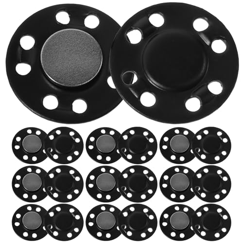 MUELODSIC 10 Broches Magnéticos para Ropa Botones Grandes de Hierro Negro 125 MM Cierres Invisibles para Abrigos y Bolsos Accesorios de Costura Prácticos y Duraderos