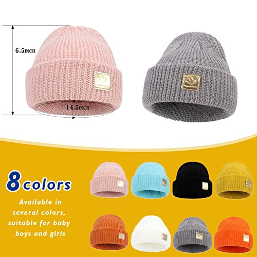 Image of Newborn Baby Wool Hat Cap Turban Toddler Warm Hat Kids Baby Cap Set