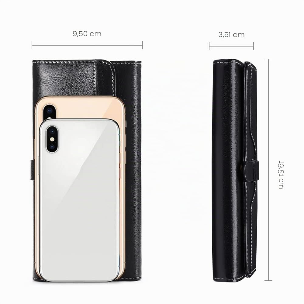 SENDEFN Portefeuille Femme Grand Format, Porte Monnaie Femme Cuir avec Blocage RFID, Portefeuille et Porte-cartes Grande Capacité et des Compartiments Zippés