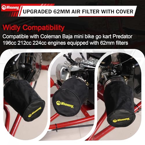 Image of Upgraded Mini Bike Air Filter Adapter Kit with Dust Cover for Predator 212cc Coleman CT200U CT200U-EX BT200X B200 B200R KT196 196cc GX160 Engine Baja MB165 MB200 Mini Bike Go Kart Parts