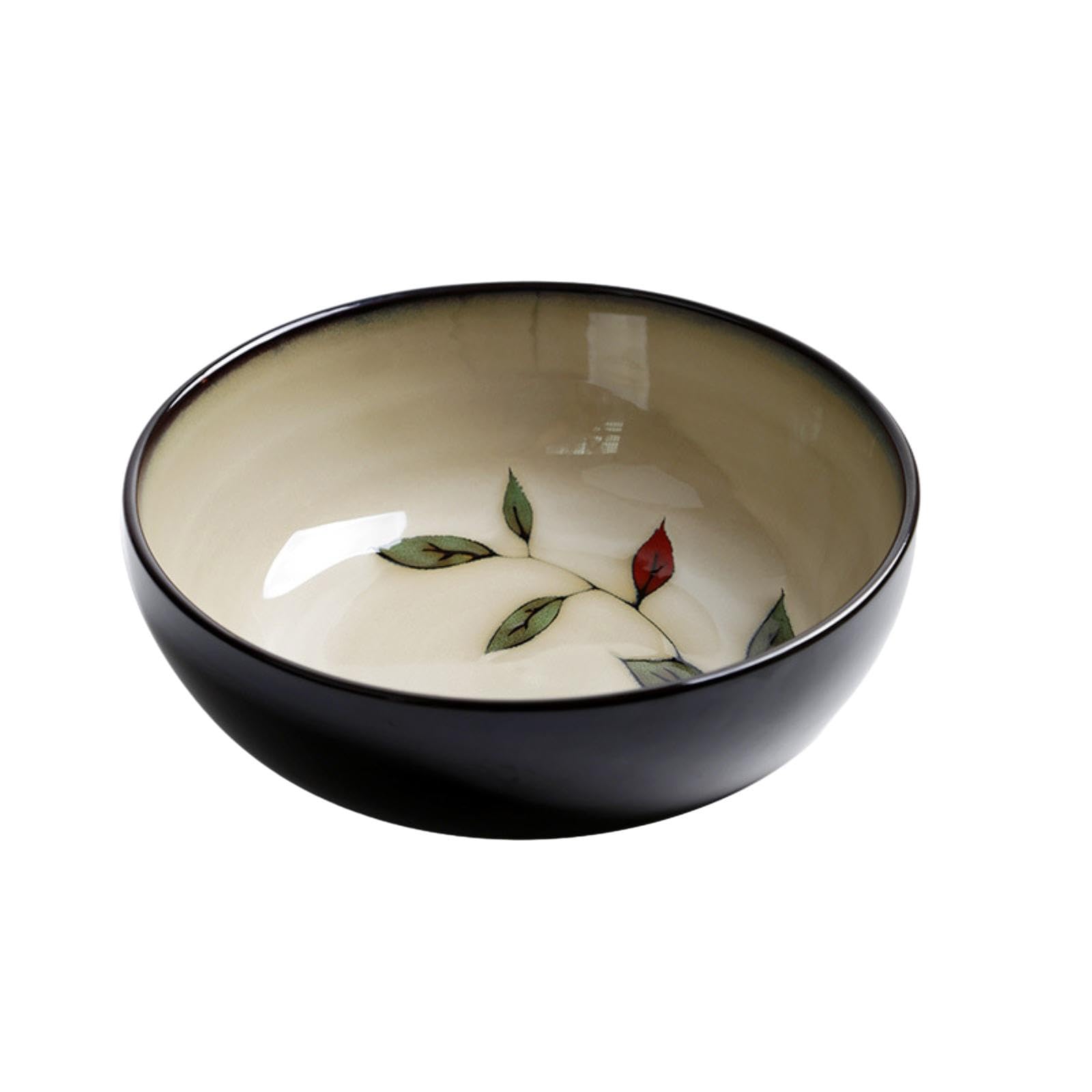Plato hondo de cerámica japonesa para el hogar, pintado a mano, esmaltado, redondo, 23 cm, G-190