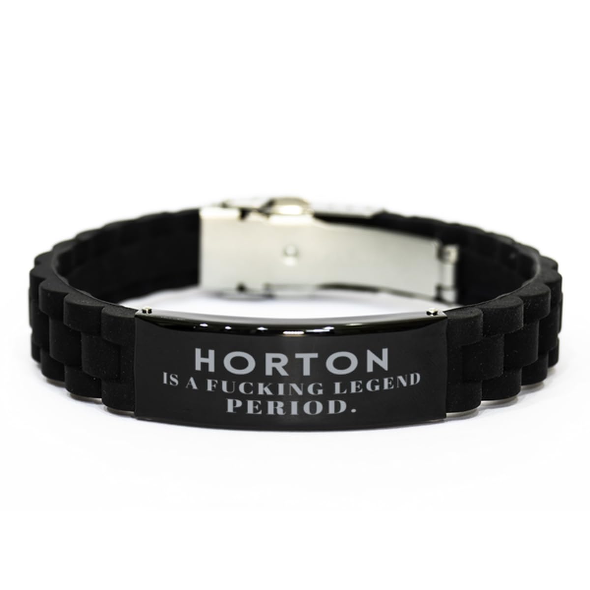 Sarcastic Horton Gifts, Retirement Horton Is A Fucking Legend. Period. Christmas Gifts for Horton Glidelock Bracelet Name gifts for Horton Friend Coworker Colleague Birthday Gifts for Horton X-mas