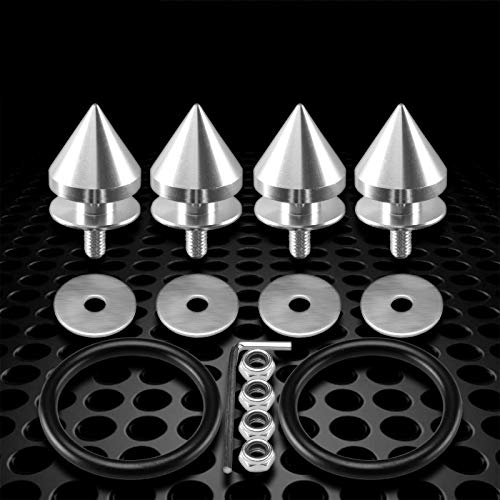 JDMBESTBOY JDM Silver Spiked Quick Release Fasteners for Car Bumpers Trunk Fender Hatch Lids Kit from