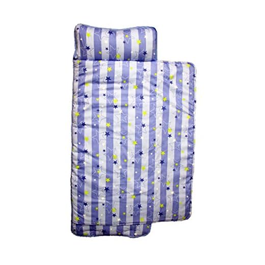 SoHo Toddler Nap Mat Rollable, Blue Stripes