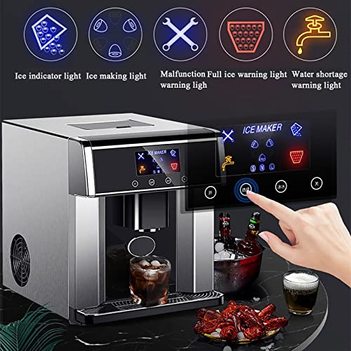Máquina eléctrica para hacer hielo de mostrador, máquina automática para hacer cubos de hielo, 10 cubos en forma de bala listos en 8 minutos, grosor ajustable, ideal para fiestas y barras domésticas miniatura 2