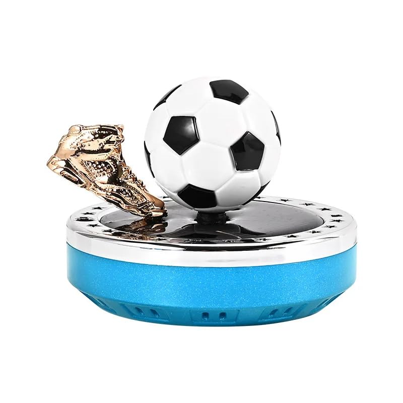 Image of YOURKARTS.COM Solar Powered Football Trophy Display Stand (M, Small Shoe) - Golden Shoe with Rotating Base for Sports Enthusiast Car Interiors car accessories