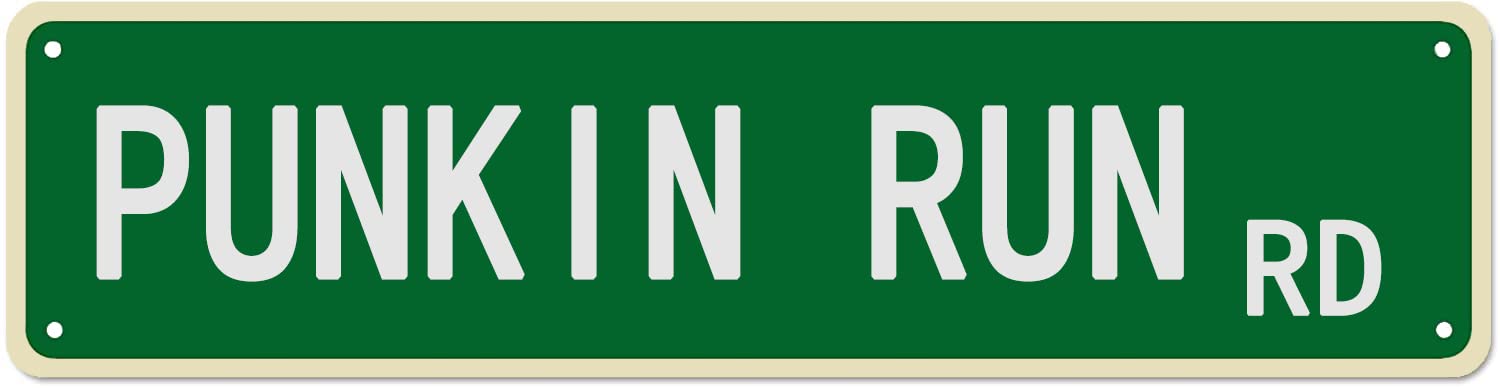 Punkin Run Rd Retro Tin Signs Plaque Aluminum Metal Sign Quotes Home Bedroom Kitchen Restaurants Wall Gift Decor 4x16 Inch